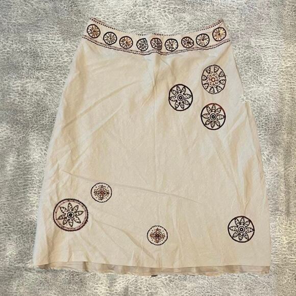 Y2k Willi Smith Linen Embellished Midi Skirt - Picture 1 of 8